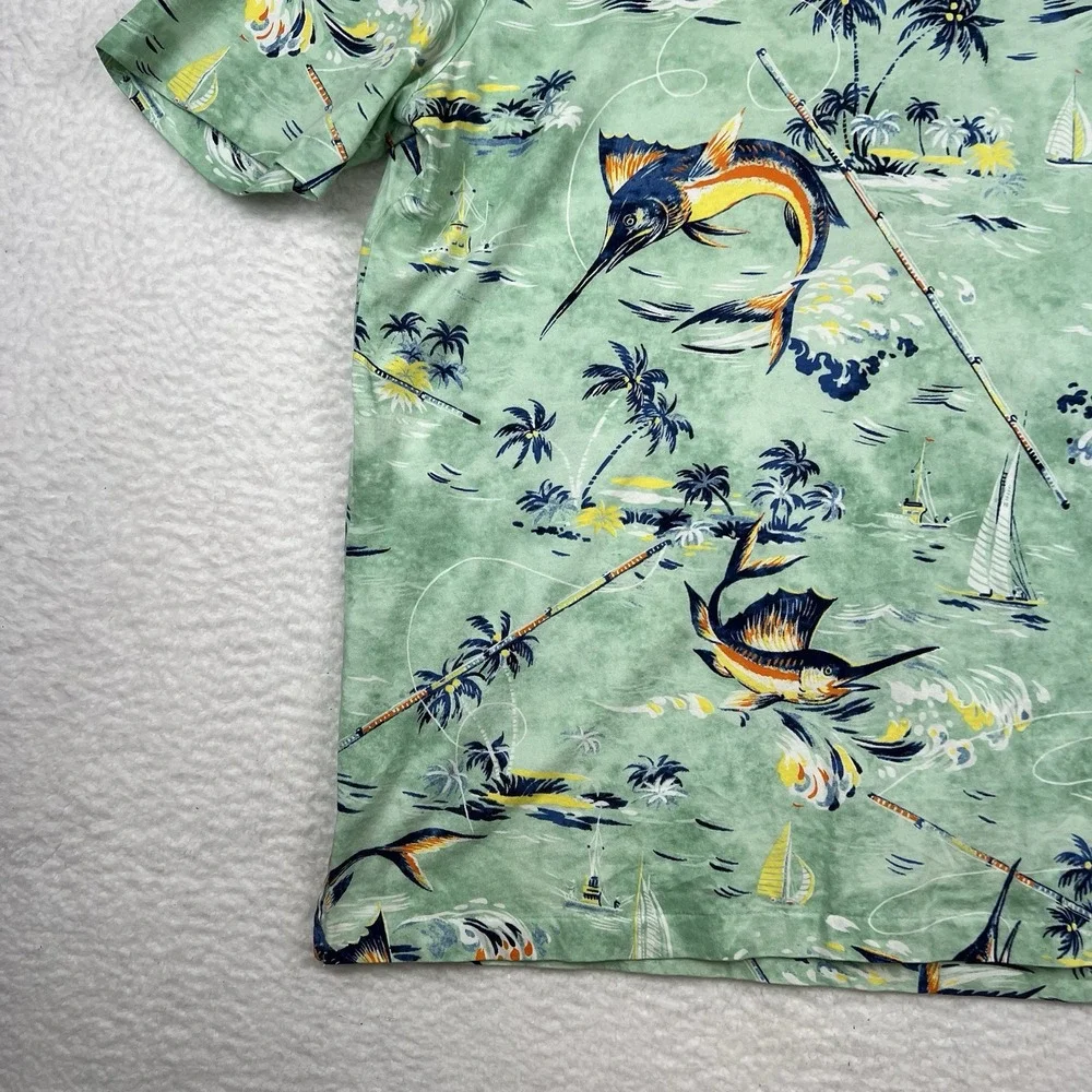 Polo Ralph Lauren Green Deep Sea Fishing Marlin Short Sleeve Polo Shirt Men's M